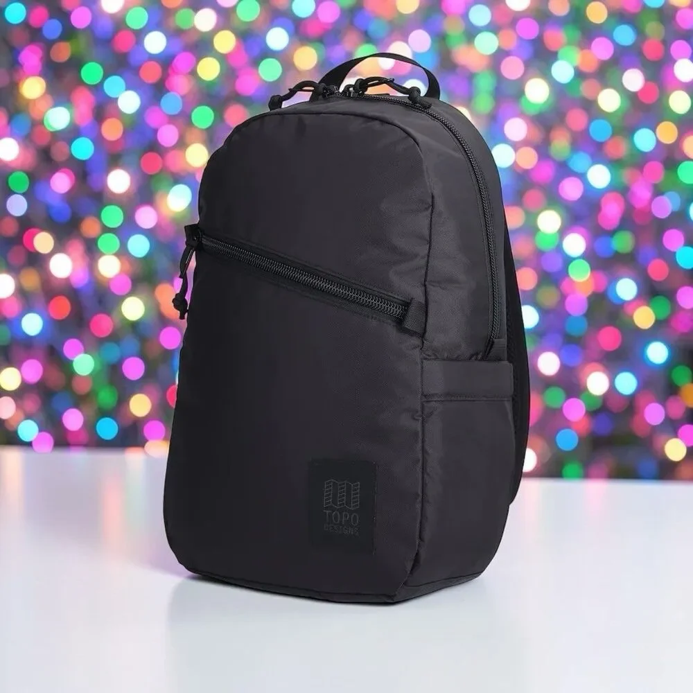 Topo Designs Light Pack Black Backpack With Yellow Interior NWT
